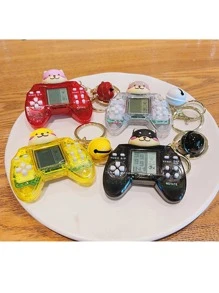 Mini Game Console Keychain Cute Table Russian Block Portable Game Machine Internet Celebrity Bag Pendant, Suitable For Graduation Season, Father's Day Gift - Black - View 3