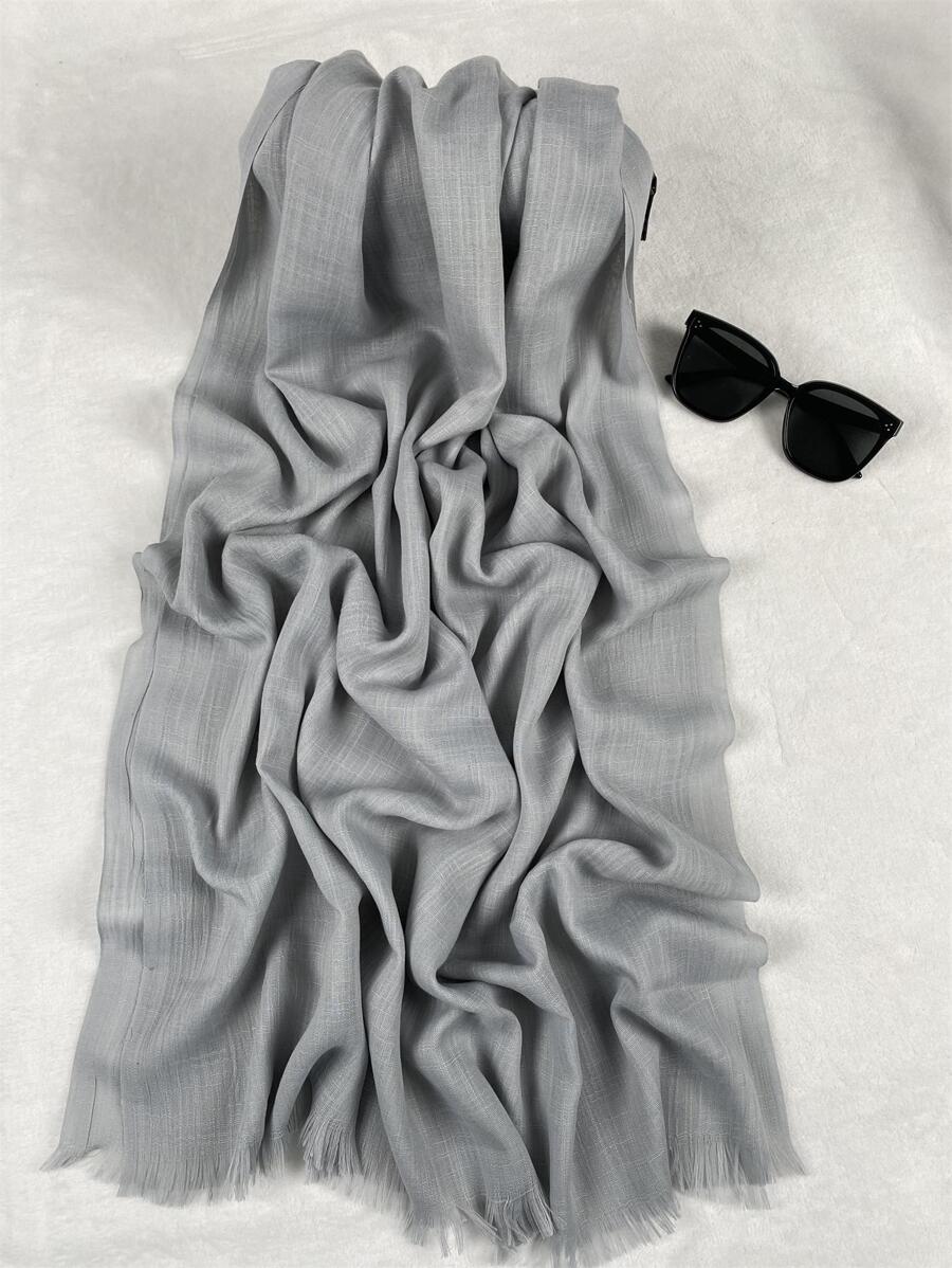 1pc Latest Classic Polyester Women's Solid Color Short Tassel Scarf