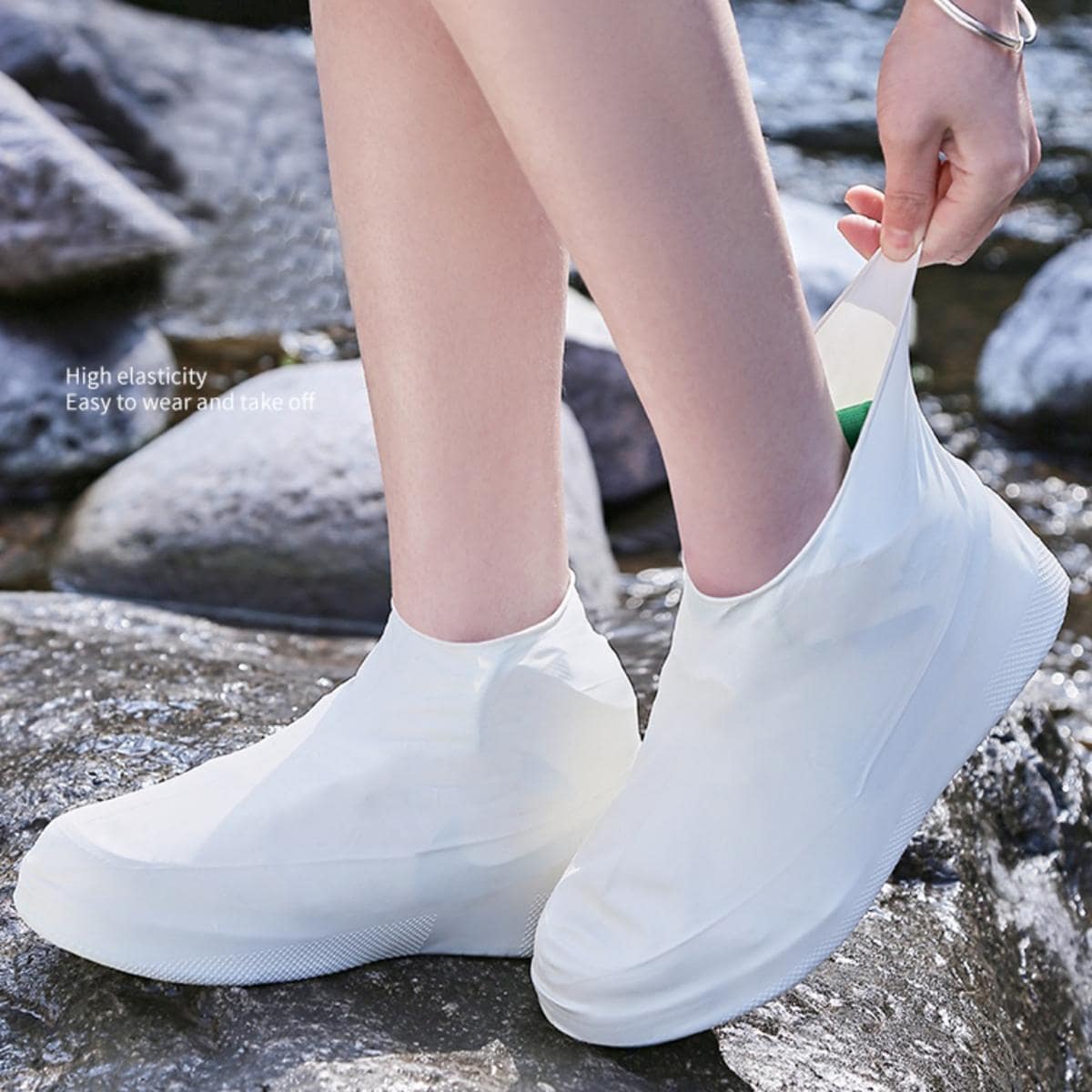 1 Đôi Bọc Giày Dùng Một Lần, Cao Su Trắng Unisex Phụ Kiện Cho Giày - trắng - Xem 1