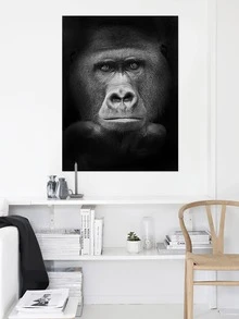 1 Động Vật Tranh Canvas Động Vật Hoang Dã Poster In Hình Nghệ Thuật Treo Tường Phòng Khách Tuyệt Vời Động Vật Nghệ Thuật Ý Tưởng Quà Tặng - Xám - Xem 4