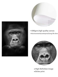 1 Động Vật Tranh Canvas Động Vật Hoang Dã Poster In Hình Nghệ Thuật Treo Tường Phòng Khách Tuyệt Vời Động Vật Nghệ Thuật Ý Tưởng Quà Tặng - Xám - Xem 3