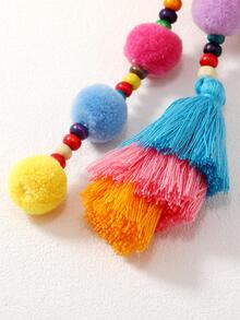 1入組流蘇和彩色球裝飾包飾 - 彩色 - 查看 3