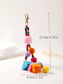 1入組流蘇和彩色球裝飾包飾 - 彩色 - 查看 2