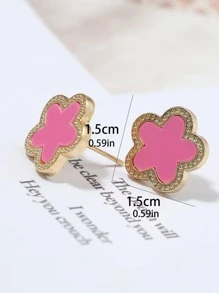 Bông tai hoa - Màu Hồng Tươi - Xem 5