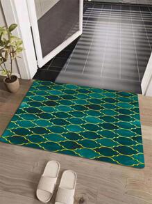 1 Họa Tiết Hình Học Thảm Nhà Bếp Sáng Tạo Polyester Đa Năng Chống Trơn Trượt Thảm Nhà Bếp Cho Nhà Bếp - Màu xanh lá cây đậm - Xem 2