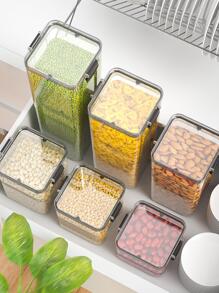 Food Storage Box, Grain Storage Tank, Plastic Grain Storage Box, Airtight Tank - Clear - View 2