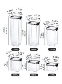 Food Storage Box, Grain Storage Tank, Plastic Grain Storage Box, Airtight Tank - Clear - View 2