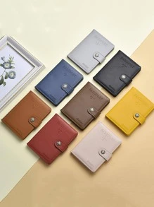 Letter Embossed Passport Case For Travel - Brown - View 2