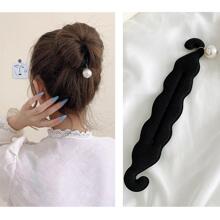 1入組女士素色休閒頭髮造型工具適用於日常生活