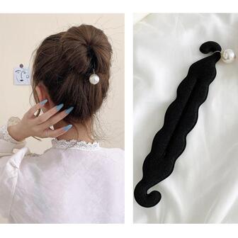 1入組女士素色休閒頭髮造型工具適用於日常生活