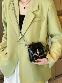 Mini sac bandoulière élégant avec chaîne et rabat pour diverses occasions