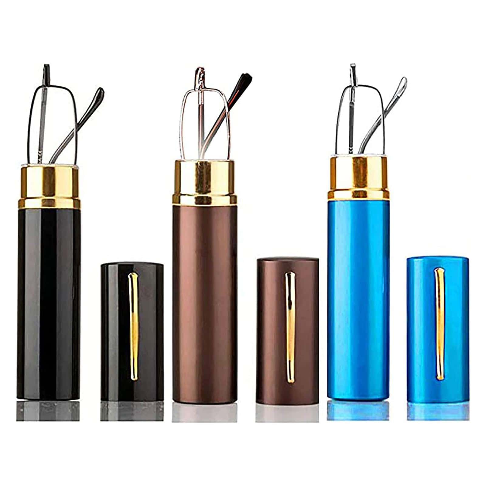 3 Pairs Slim Pocket Reading Glasses for Women Men Mini Metal Readers with Small Case 1.0 - Nhiều màu - Xem 1