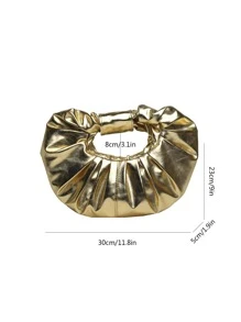 Medium Ruched Bag Funky Gold Top Handle - Gold - View 7