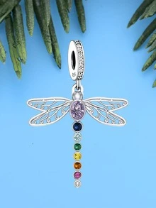 1入組蜻蜓設計純銀DIY吊墜 - 銀色 - 查看 3