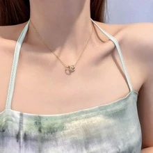 心形墜飾項鍊 - 金色 - 查看 3