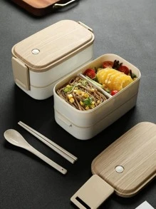 1pc Double Layer Lunch Box - Multicolor - View 4