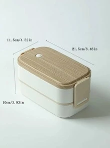1pc Double Layer Lunch Box - Multicolor - View 3