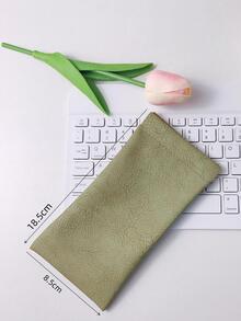 Soft PU Leather Reading Glasses Bag Cases Solid Color Waterproof Eye Glasses Sunglasses Pouch Storag - Green - View 5