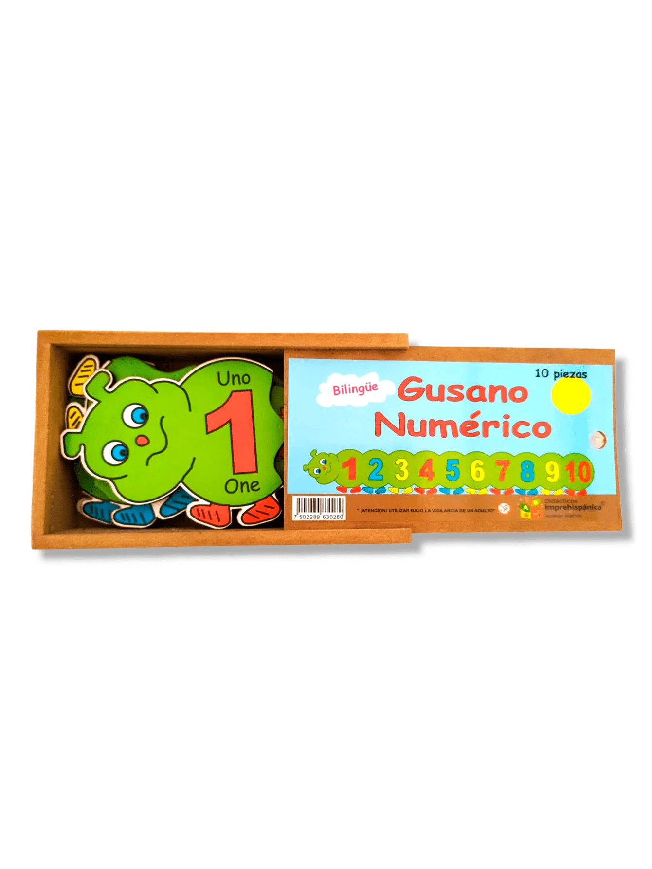 Gusano Numérico Bilingüe Rompecabezas Didáctico - Multicolor - Ver 1