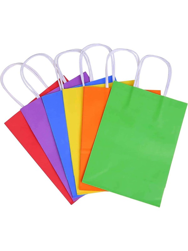 6pcs/set Paper Gift Bag, Minimalist Solid Gift Wrapping Bag For Party SHEIN USA