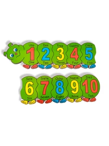 Gusano Numérico Bilingüe Rompecabezas Didáctico - Multicolor - Ver 2