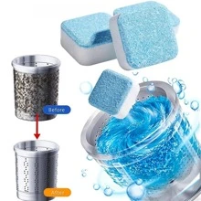 12pcs Washing Machine Cleaner Descaler, Deep Cleaning Tablets For HE Front Loader & Top Load Washer - Blue and White - View 1
