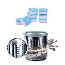 12pcs Washing Machine Cleaner Descaler, Deep Cleaning Tablets For HE Front Loader & Top Load Washer - Blue and White - View 4