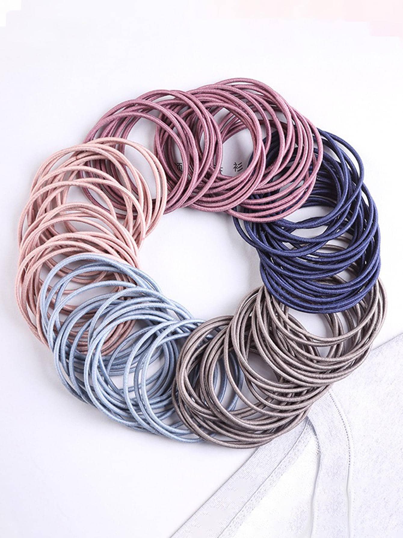 100 chiếc dây buộc tóc chắc chắn - Nhiều màu - Xem 1