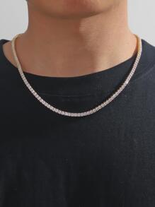 Nam Khối Zirconia  Trang trí Dây chuyền , Đối với Đồ trang sức Qủa tặng Và Buổi tiệc - Vàng - Xem 2