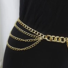 Layered Chain Belt - Gold - View 3