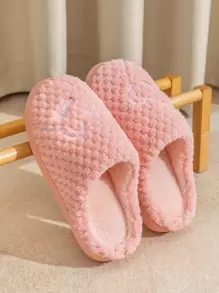 女士秋冬長毛絨拖鞋,臥室拖鞋帶襯墊