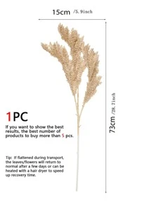 1 cây cỏ đuôi mèo giả bằng nhựa thân đơn, cây cỏ đuôi mèo màu kaki tối giản lãng mạn cho gia đình, đám cưới, tiệc tùng, hoạt động ngoài trời, hoa nhân tạo, 28,7 inch - Màu Khaki - Xem 3