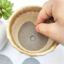 20/50pcs Flower Pot Hole Mesh Pad, Round Drainage Hole Screens Prevent Soil Loss Anti, Plant Drainage Screens Gasket, Bonsai Pot Bottom Grid Mat Mesh, Gardening Supplies - Black - View 7