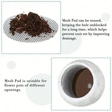 20/50pcs Flower Pot Hole Mesh Pad, Round Drainage Hole Screens Prevent Soil Loss Anti, Plant Drainage Screens Gasket, Bonsai Pot Bottom Grid Mat Mesh, Gardening Supplies - Black - View 4