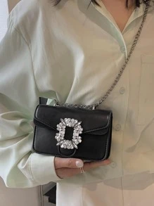 Women's Fashion Mini Chain Shoulder Bag - Black - View 1