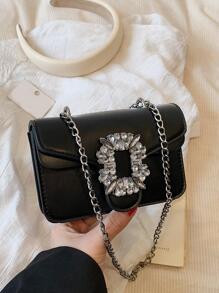 Women's Fashion Mini Chain Shoulder Bag - Black - View 2