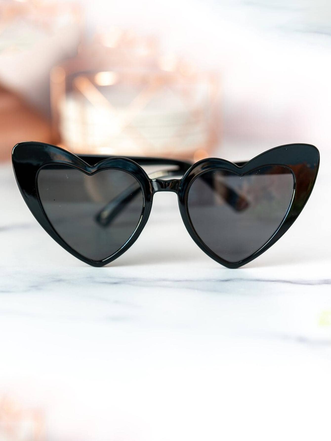 1 PC Thiết Kế Trái Tim Đảng Kính Đường Phố - màu đen - Xem 1