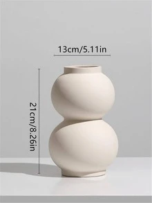 1pc Porcelain Flower Vase - Beige - View 2