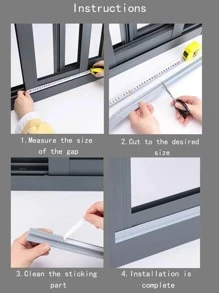 1PC 2M Grey Wearable Door Window Sealing Strips Pu Foam Self Adhesive Tape Waterproof Dustproof Sealing Tape Sound Insulation Tools - Grey - View 5