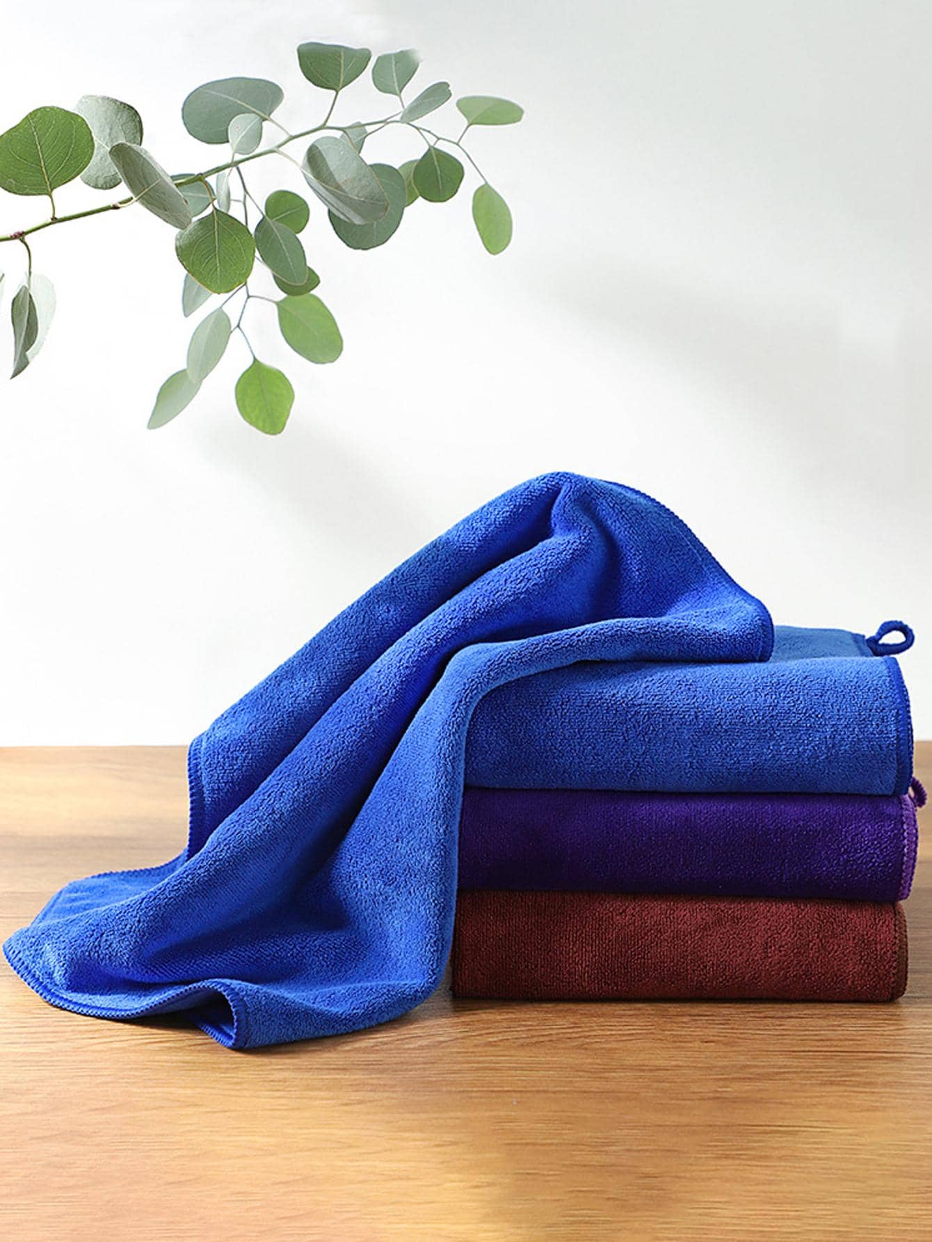 1 pieza Trapo de limpieza unicolor absorbente - Café integral - Ver 1