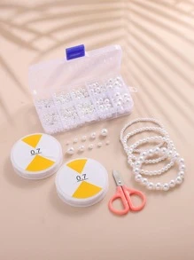 4boxes/set Faux Pearl DIY Jewelry Accessory - White - View 5