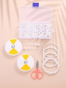 4boxes/set Faux Pearl DIY Jewelry Accessory - White - View 7