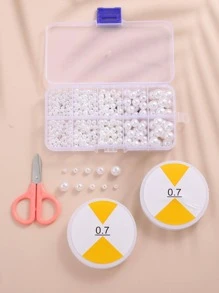 4boxes/set Faux Pearl DIY Jewelry Accessory - White - View 4