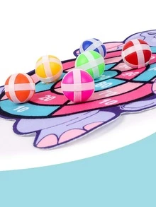 1 件卡通动物飞镖板粘球，互动家庭游戏玩具礼物 - 淺藍色 - 查看 3