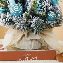 35cm Christmas Decoration Mini Tabletop Tree Set - Blue - View 6