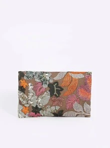 Sequin Embroidered Floral Envelope Clutch, Women's Fashion Sequin Patchwork Handbag, Party Evening Bag, Random Cut, Suitable For Women, Suitable For Parties, Weddings, Galas, Etc., Perfectly Matches Holiday Party Dresses, Evening Gowns And Sequin Dresses. Shiny Sequin Bag, Elegant Choice For Women. - Multicolor - View 6