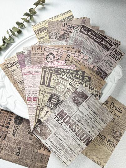 30 pezzi Carta materiale con modello di giornale
