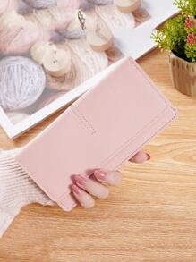 時尚長款錢包粉色雙折PU皮革 - 粉色 - 查看 1