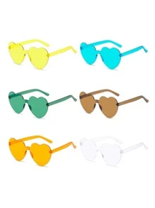 Heart Decor Novelty Fashion Glasses - Multicolor - View 9