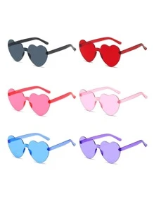 Heart Decor Novelty Fashion Glasses - Multicolor - View 8